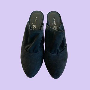 Chinese Laundry Black Suede Mules 9